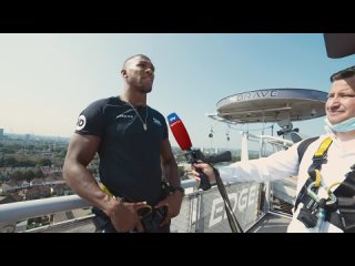 anthony joshua climbed to the height of the tottenham stadium in london, where he will box with oleksandr usyk