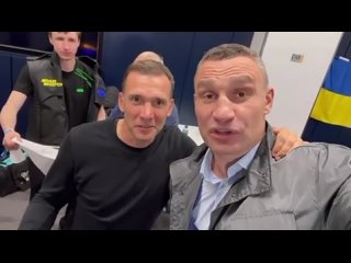 andriy shevchenko and vitali klitschko supported oleksandr usyk after his fight with anthony joshua