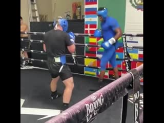 saul alvarez sparred with the undefeated cuban heavyweight