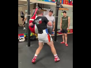 canelo's power work on a heavy bag