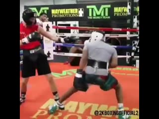 sparring at the floyd mayweather gym