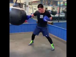 strength work on a heavy bag