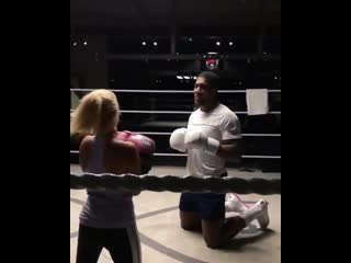 anthony joshua worked in the ring with a girl with a disability