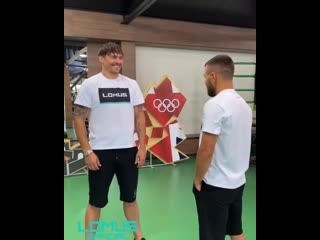 photo session of lomachenko and usyk