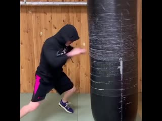 high-speed work on a heavy bag