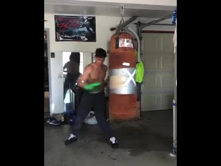 ryan garcia working from home in a quarantined garage