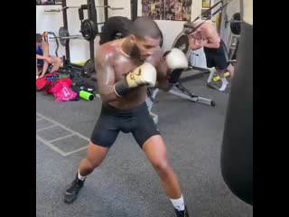 strength work on a heavy bag