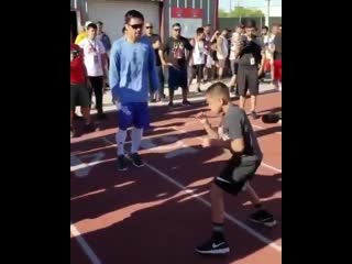 talented boy showed manny pacquiao how to work