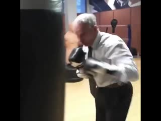 grandpa is 83 years old and still boxing