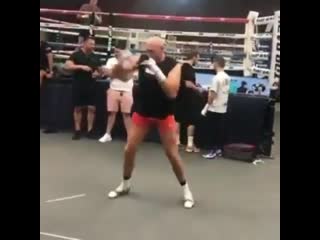 tyson fury training on footwork movements