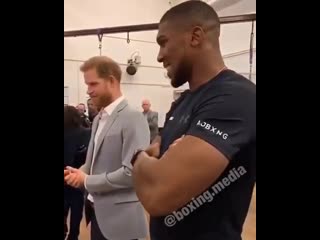 anthony joshua and prince harry visit girls training