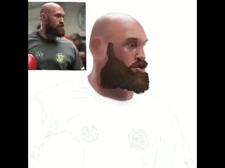 drawing tyson fury on the computer