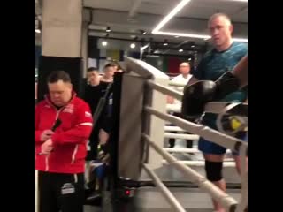 alexander povetkin held a master class with grigory drozd and denis lebedev for the boxers of st. petersburg.