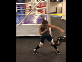 talented kira makogonenko showed her shadow boxing