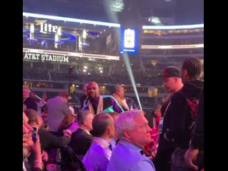 floyd mayweather at the spence garcia fight