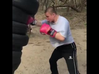 boxing training the old fashioned way on the street