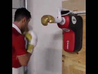 practicing a counter attack on the wall