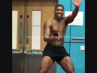 anthony joshua showed the winner's dance if he beats miller