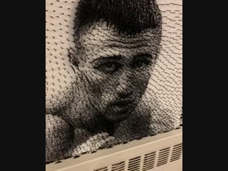 painting by vasily lomachenko made of thread and nails.