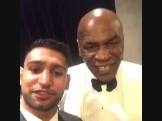 amir khan and mike tyson say hello to their fans