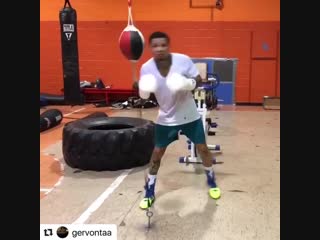 gervonta davis works on an air bag