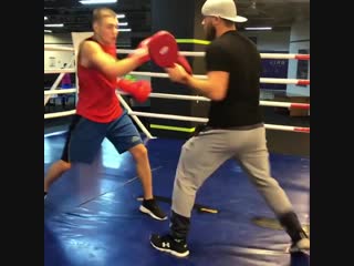 training on the paws of young promising kharkiv boxers