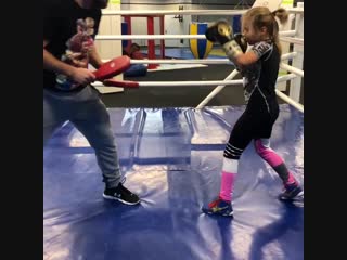 boxing training by promising ukrainian kira makogonenko.