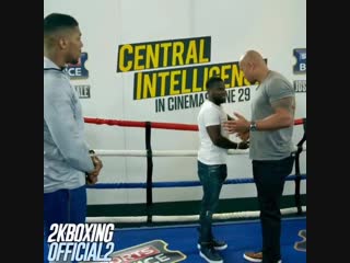 anthony joshua teaches the rock the basics of boxing