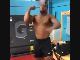 the work of anthony joshua on a pneumatic bag