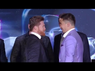 canelo alvarez and gennady golovkin face off ahead of their rematch.