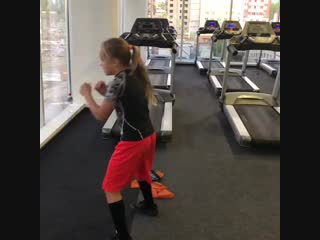 boxing training by promising ukrainian kira makogonenko.