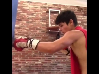 very fast and sharp hands. ryan garcia's work on a heavy bag.