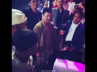 floyd and manny ran into each other in tokyo. floyd's team acted unfriendly towards manny.