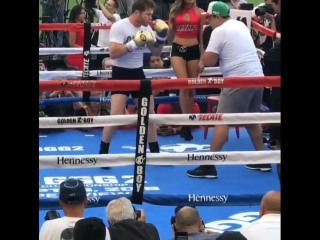 canelo alvarez open training before the fight with gennady golovkin.