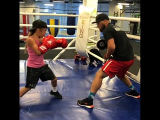 boxing training of promising ukrainian kira makogonenko.