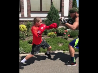 boxing training of promising ukrainian kira makogonenko.