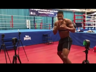 reaction work. anthony joshua is preparing for the fight with alexander povetkin.