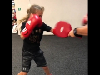 boxing training of promising ukrainian kira makogonenko.