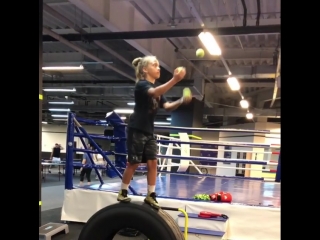 boxing training of promising ukrainian kira makogonenko.