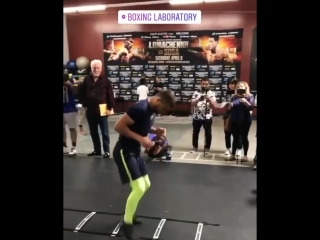 vasily lomachenko open training before the fight with jorge linares.