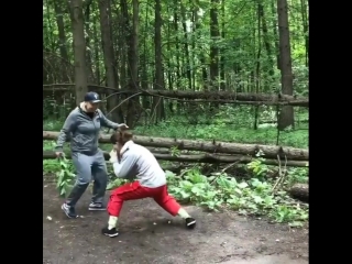 outdoor boxing training.