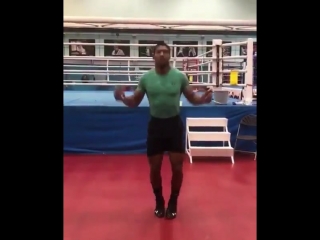 anthony joshua workout. preparing for the fight with parker.