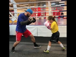 promising 9-year-old ukrainian kira makogonenko teaches boys boxing.