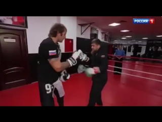 training sparring between ramzan kadyrov and alexander emelianenko.