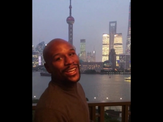 floyd mayweather travels in shanghai, china.