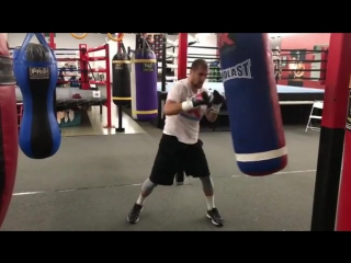 practicing power punches by sergey kovalev.