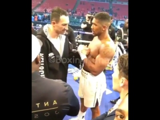 anthony joshua paid his respects to wladimir klitschko after the fight.