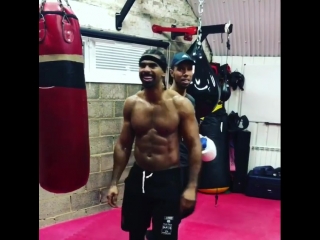 david haye is preparing for a rematch with bellew and training his abs.