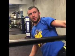 vasily lomachenko walks on his hands.