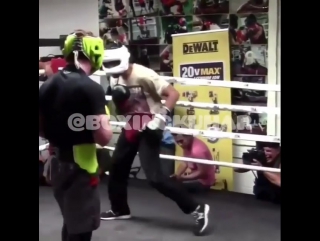 canelo alvarez leaves no chance for his sparring partner.